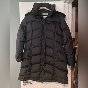 Marc New York Black Long Puffer Coat with Hood